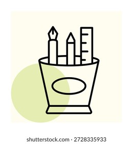 Vector del tarro del lápiz, pixel perfecto, archivo del ilustrador 