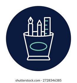 Vector del tarro del lápiz, pixel perfecto, archivo del ilustrador 