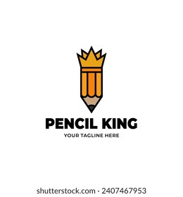 Pencil king logo, this logo is perfect for brands operating in creative industries such as design studios and the like