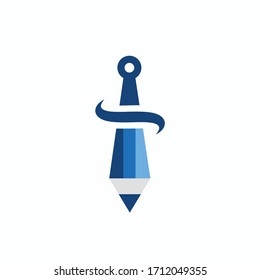 diseño del logotipo del vector de la cuchilla de lápiz
