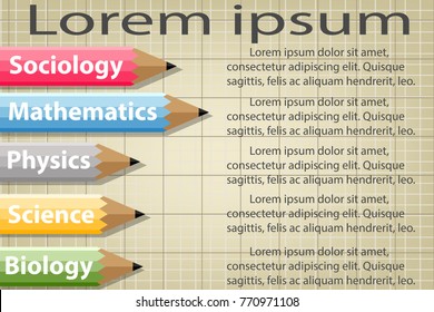 Pencil label info graphic vector image