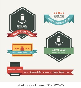 pencil  Label And Ribbon template