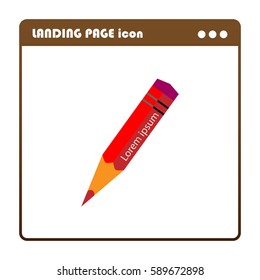 pencil, landing page icon