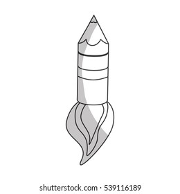 pencil launching icon over white background. startup concept. vector illustration