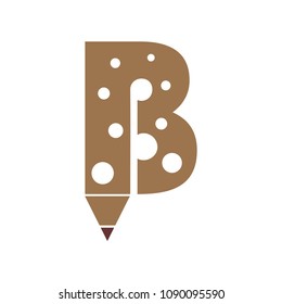Pencil letter B vector logo template, initial letter logo for your company name