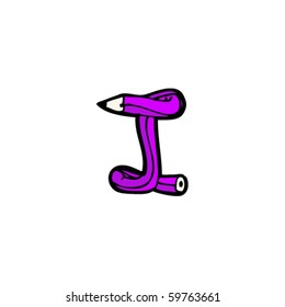 pencil letter I cartoon