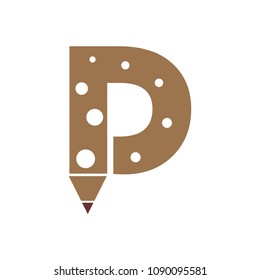 Pencil letter D vector logo template, initial letter logo for your company name