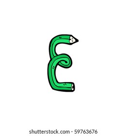 pencil letter E cartoon