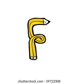 pencil letter F cartoon