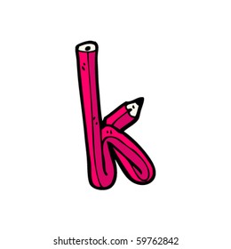 Pencil Letter K Cartoon Stock Vector (Royalty Free) 59762842 | Shutterstock