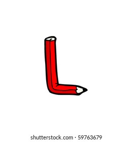 pencil letter L cartoon