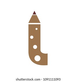 Pencil letter L vector logo template, initial letter logo for your company name