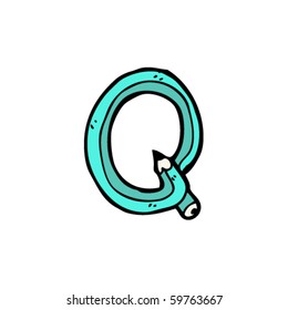 pencil letter Q cartoon