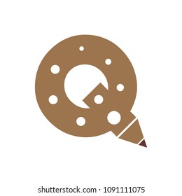 Pencil letter Q vector logo template, initial letter logo for your company name