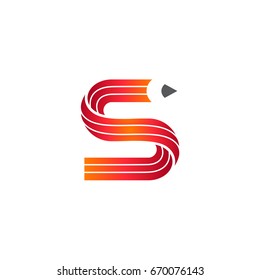 Pencil Letter S Logo