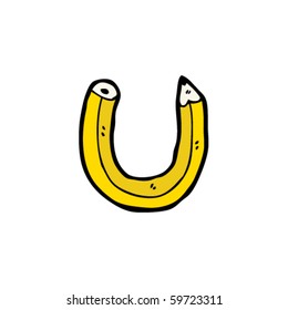 pencil letter U cartoon