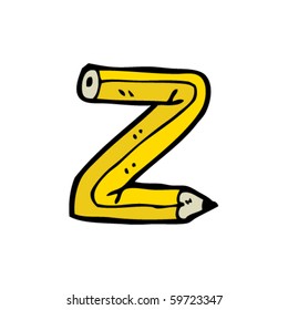 pencil letter Z cartoon