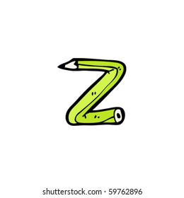 pencil letter z cartoon