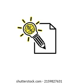 Pencil with light bulb drawing on paper , Creative idea concept . Vector illustration
