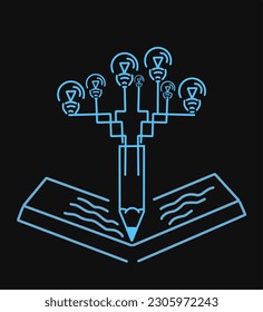 pencil and light bulb education concept