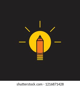 pencil light bulb symbol vector