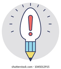 
A pencil with lightning bulb at one end symbolising inspirational ideas
