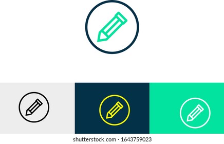 Pencil line art icon vector 