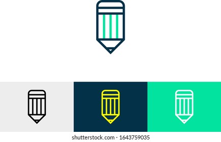 Pencil line art icon vector 