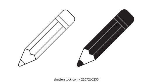 Icono de dibujo de línea de lápiz. Ilustración del vector