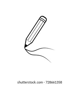 pencil line art  icon vector 