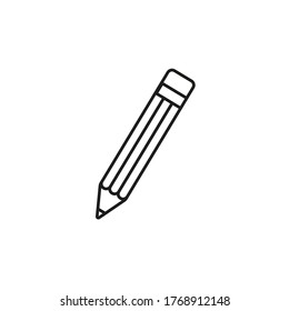 pencil line art vector icon on white background