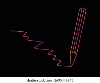  ícone gradiente de cor da linha do lápis. Desenho de contorno simples de lápis. arte de linha contínua. Arte de linha minimalista para educação, escola e conceitos criativos. ilustração de doodle desenhada à mão vetorial.