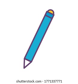Pencil line and fill style icon design, Tool write office object instrument equipment draw art and learn theme Vector illustration