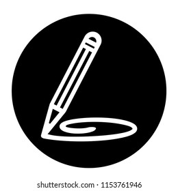 Pencil with line icon