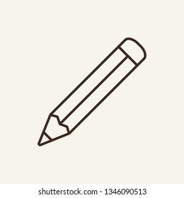 Icono de línea de lápiz. Dibujo, herramienta, edición. Concepto escolar. La Ilustración vectorial se puede utilizar para temas como papelería, material escolar, dibujo