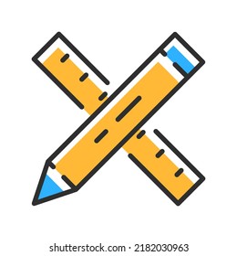 Pencil line icon. Education logo in color. Vector illustration concept