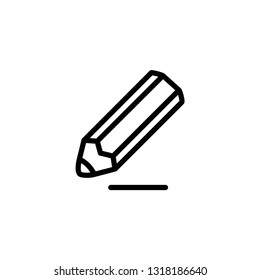 Pencil Line Icon In Flat Style Vector For Apps, UI, Websites. Black Icon Vector Illustration.