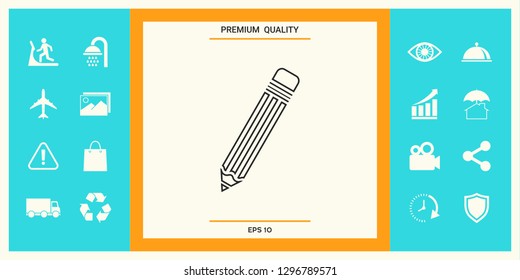 Pencil - line icon. Graphic elements for your design