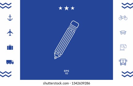 Pencil - line icon. Graphic elements for your design