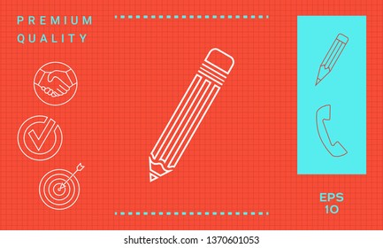 Pencil - line icon. Graphic elements for your design