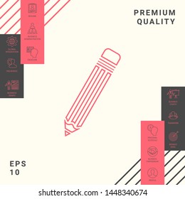 Pencil - line icon. Graphic elements for your design