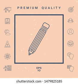 Pencil - line icon. Graphic elements for your design