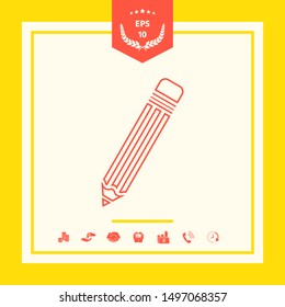 Pencil - line icon. Graphic elements for your design