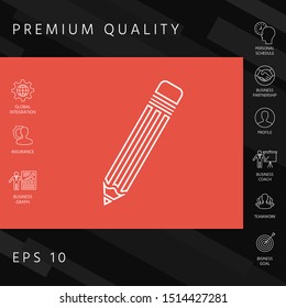 Pencil - line icon. Graphic elements for your design