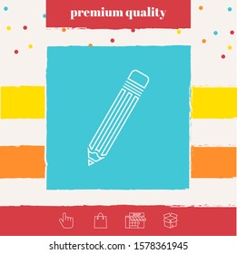 Pencil - line icon. Graphic elements for your design