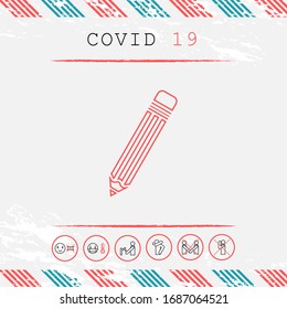 Pencil - line icon. Graphic elements for your design