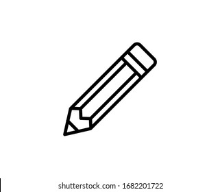 Pencil line icon. High quality outline symbol for web design or mobile app. Thin line sign for design logo. Black outline pictogram on white background