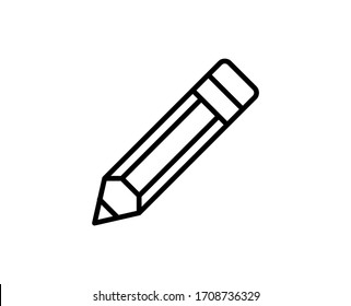 Pencil line icon. High quality outline symbol for web design or mobile app. Thin line sign for design logo. Black outline pictogram on white background