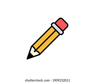 Pencil line icon. High quality outline symbol for web design or mobile app. Thin line sign for design logo. Color outline pictogram on white background