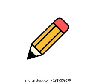 Pencil line icon. High quality outline symbol for web design or mobile app. Thin line sign for design logo. Color outline pictogram on white background